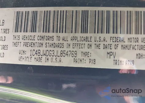 2018 Jeep Wrangler Jk Unlimited Sport S 4X4 from USA, damaged, VIN 1C4BJWDG3JL854769